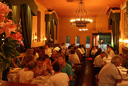 The atmosphere of restaurant's ground floor